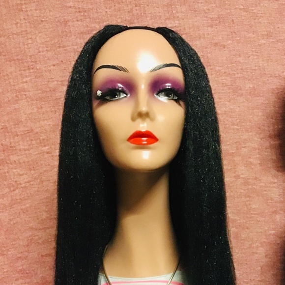 Beautiful Upart Wig Kinky Straight Wig Natural Color  synthetic Hair 22-inch - Picture 5 of 9